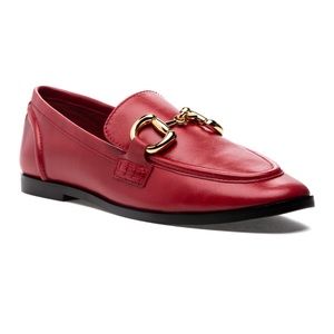 JEFFREY CAMPBELL VELVITEEN LOAFER RED LEATHER